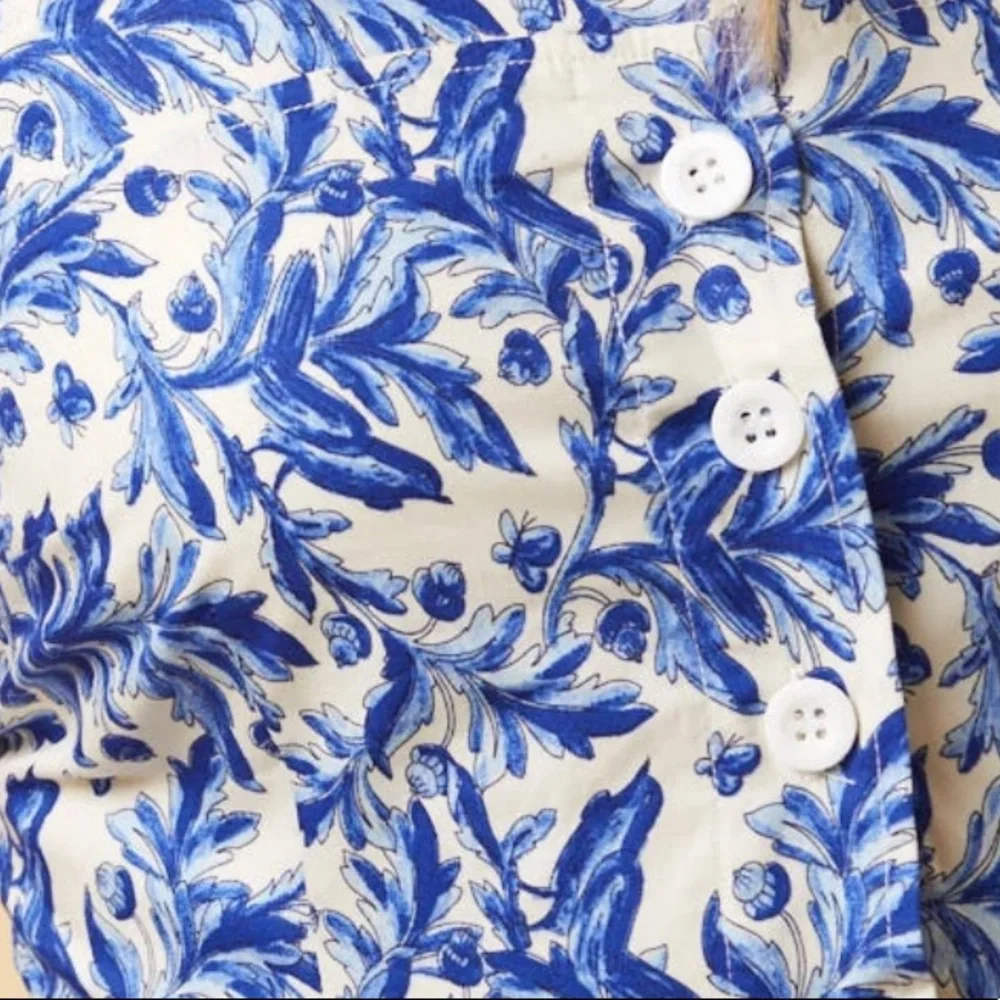 RANIER BLUEBIRD POTTERY PRINT COTTON SUNDRESS - Picture 4 of 8